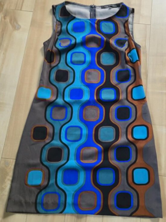 La Fée Maraboutée Dresses & Skirts - La Fée Maraboutée Geometric Print Midi Dress Size 38 Made In Italy Mod Retro